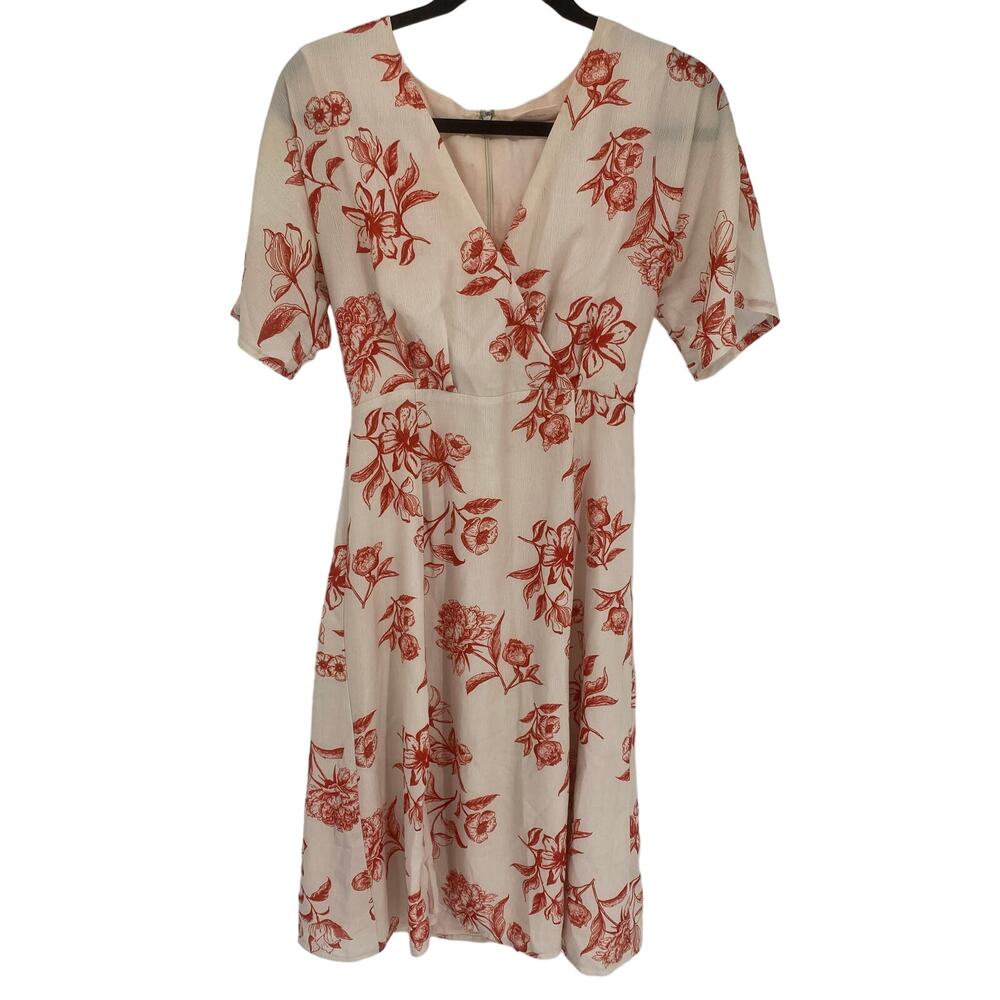 Show po Australia Size 2 Extra small brown Floral v-neck short sleeve mini dress